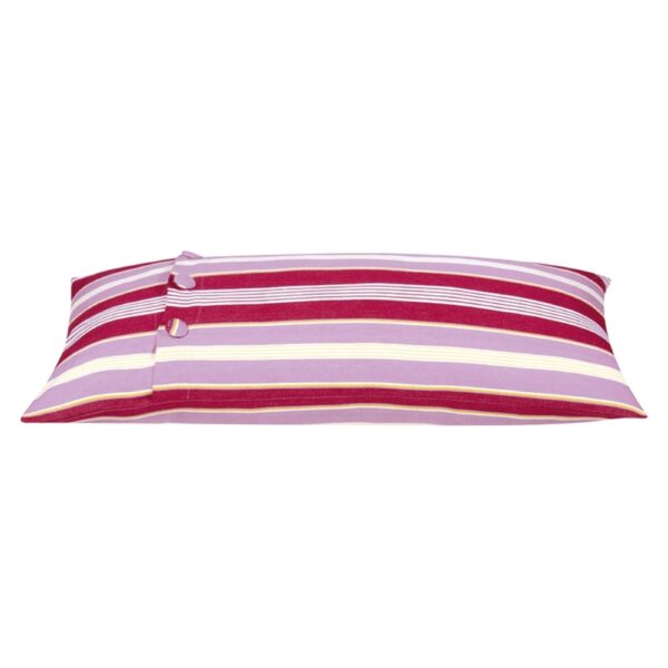 Fanno-Rectangle Cushion Cover 35x70cm Fuchsia Purple Multicoloured Striped Cotton