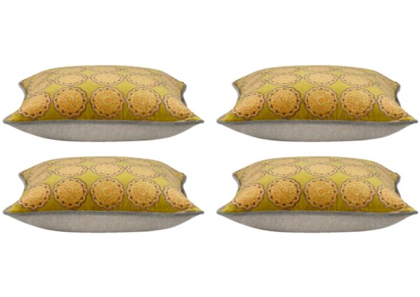 Fanno-Pack of 4 Modern Mustard Square Cushion Covers for Home Decor and Gifts