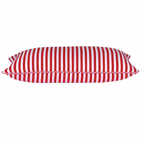 Fanno-Rectangle Cotton Cushion Cover Red and White Nautical Striped Design 35cm x 60cm