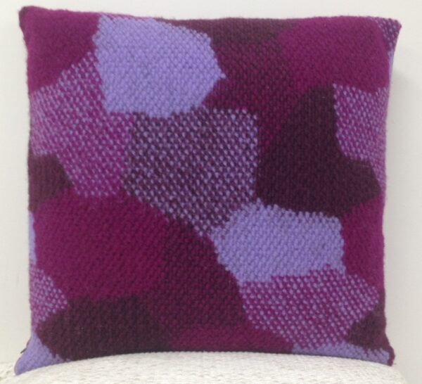 Fanno-Square Cushion Cover Multicoloured Design Fuchsia Purple Velvet 50cm x 50cm