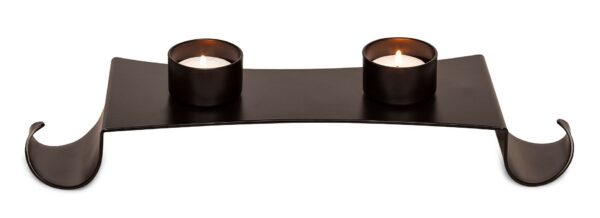 Fanno-Decorative Black Metal Tea Light Candle Holder Stand for Home Decor Centerpiece