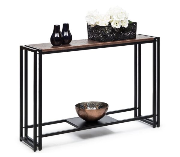 Fanno-Sleek Hallway Console Table with Copper Top for Entryway and Living Room Decor