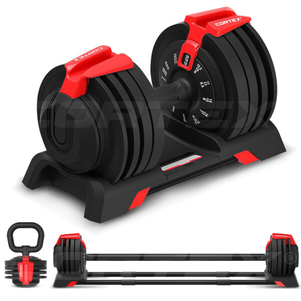 Fanno-CORTEX Revolock V2 24kg Adjustable Steel Dumbbell Barbell Kettlebell All-in-One (Single)