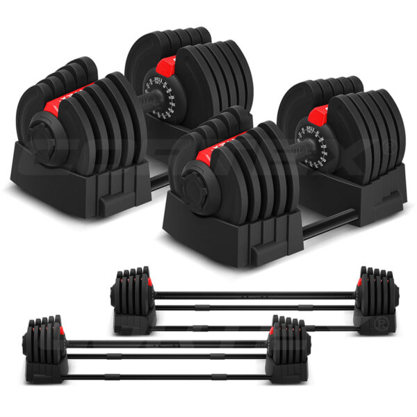 Fanno-CORTEX Revolock V2 80kg Pair Set Adjustable Steel Dumbbell Barbell All-in-One