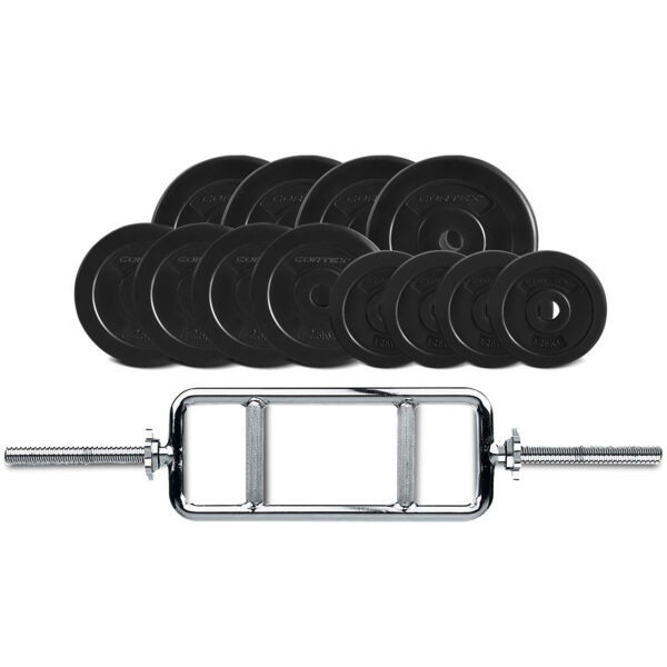 Fanno-40kg EnduraCast Tri Bar Weight Set with PVC Coated Standard Plates for Workouts