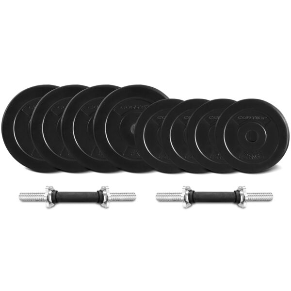 Fanno-Cortex 35kg EnduraShell Dumbbell Weight Set with PVC Coated Weight Plates