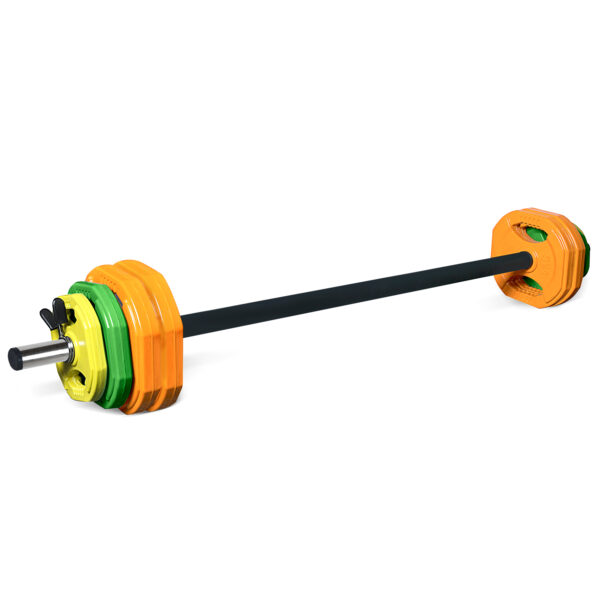 Fanno-30kg Pump Studio Barbell Weight Set with Rubber Coated Anti Roll Plates