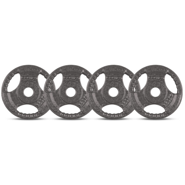 Fanno-Cast Iron Tri-Grip Weight Plates 1.25kg Set of 4 for Standard Bar 25mm