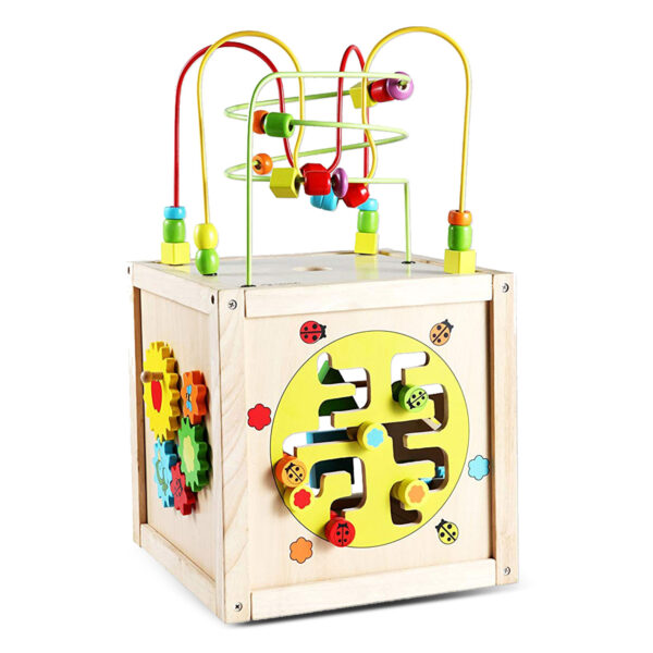 Fanno-Wooden Multi-Activity Cube Toy for Early Learning Skills Development for Kids