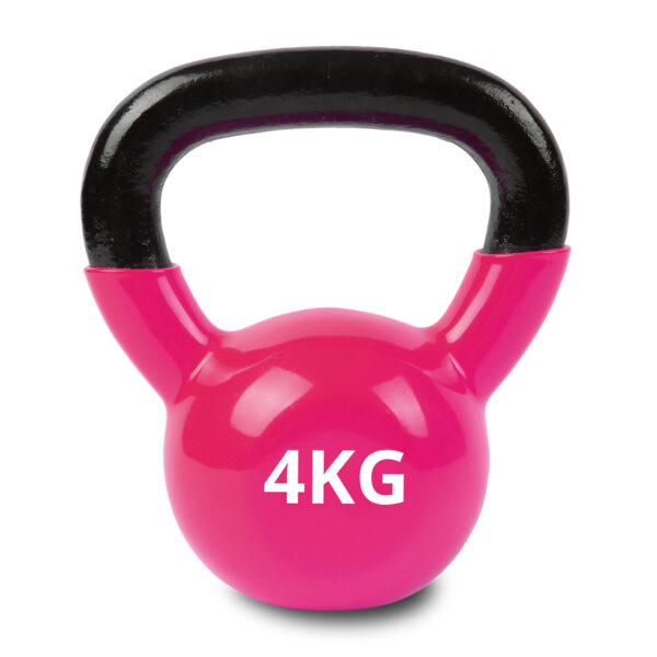 Fanno-Vinyl Dipped Kettlebell 4kg for Home Gym Total Body Strength Training