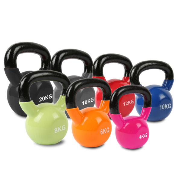 Fanno-Vinyl Dipped Kettlebell Set 4kg to 20kg for Home Gym Strength Training