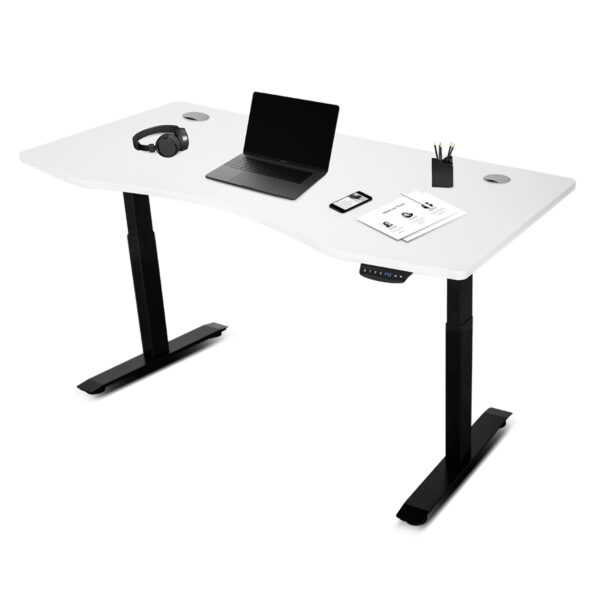 Fanno-Automatic Height Adjustable Standing Desk 150cm Ergonomic Workstation Black White