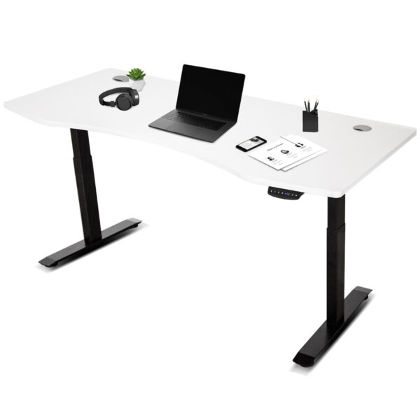 Fanno-Automatic Height Adjustable Standing Desk 180cm Ergonomic Workstation Black White