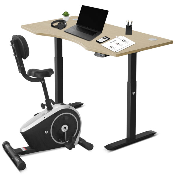 Fanno-Under Desk Exercise Bike with Automatic Height Adjustable Standing Desk 150cm