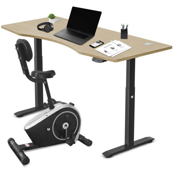 Fanno-Under Desk Exercise Bike with Automatic Height Adjustable Standing Desk 180cm