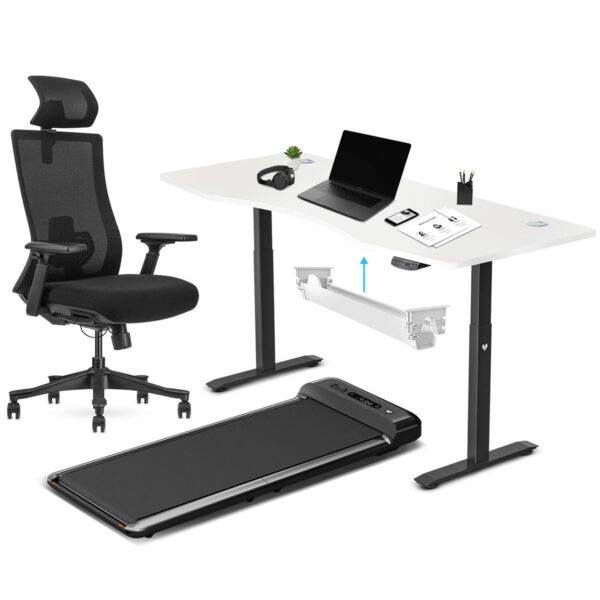 Fanno-WalkingPad M2 + ErgoDesk 1800mm White + Cable Management + DM9 Chair