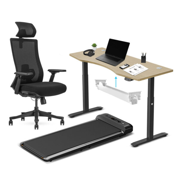 Fanno-WalkingPad M2 + ErgoDesk 1500mm Oak + Cable Management + DM9 Chair