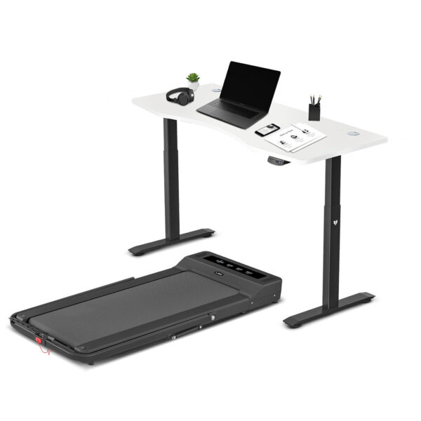 Fanno-Walking Pad Treadmill and ErgoDesk Automatic Standing Desk 1500mm White