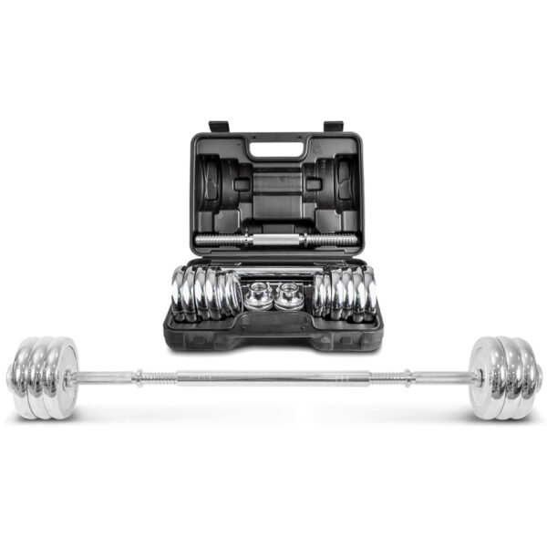 Fanno-30kg Dumbbell and Barbell 3-in-1 Set for Home Workouts with Adjustable Weights