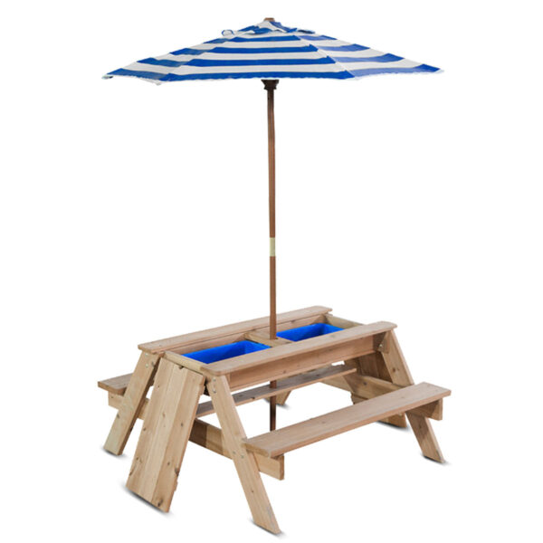 Fanno-Sand and Water Table with UV-Protected Umbrella for Outdoor Play and Fun