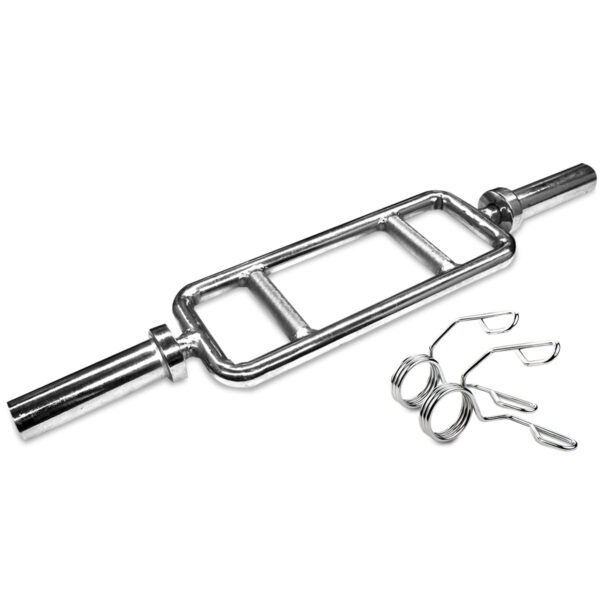 Fanno-Olympic Tricep Bar Set for Bicep and Tricep Workouts with Spring Lock Collars