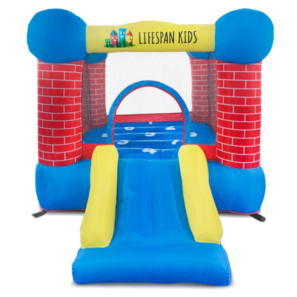 Fanno-Bouncefort Mini 2 Kids Jumping Castle with Slide and Basketball Hoop for Parties