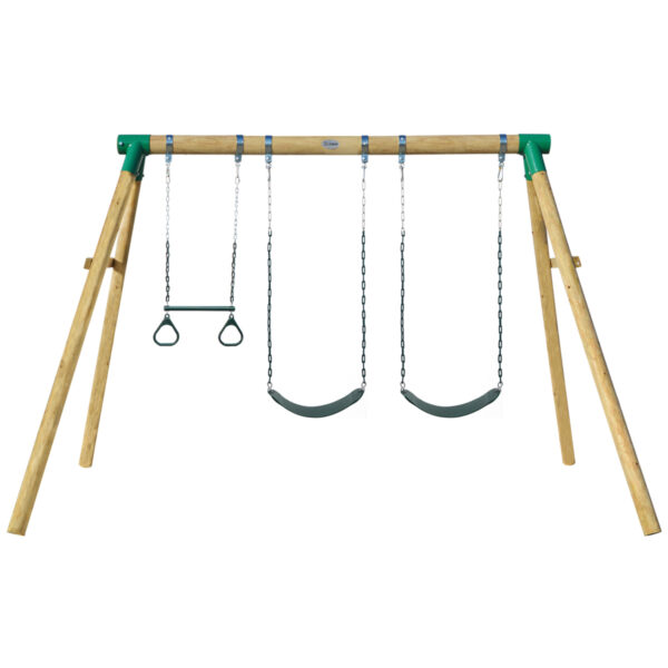 Fanno-Kids Swing Set with 2 Belt Swings and Trapeze for Outdoor Play and Fun