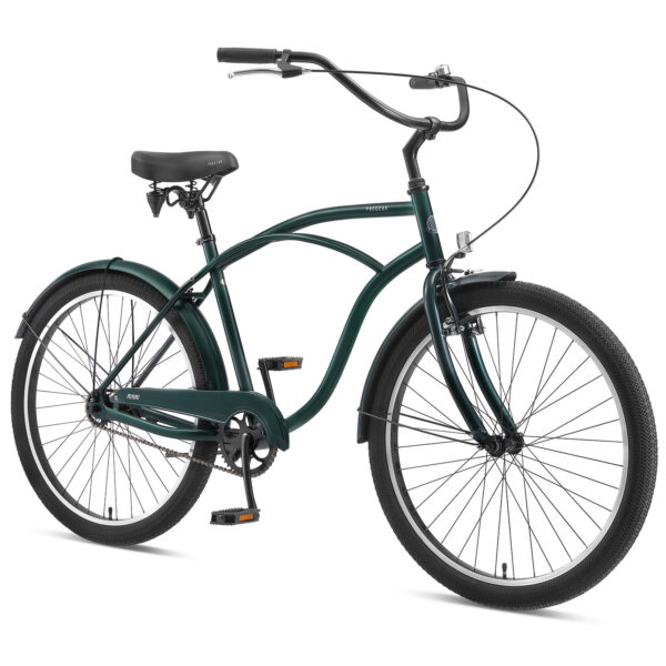 Fanno-26 Inch Steel Frame Cruiser Bike with Comfort Saddle and V-Brakes for Men