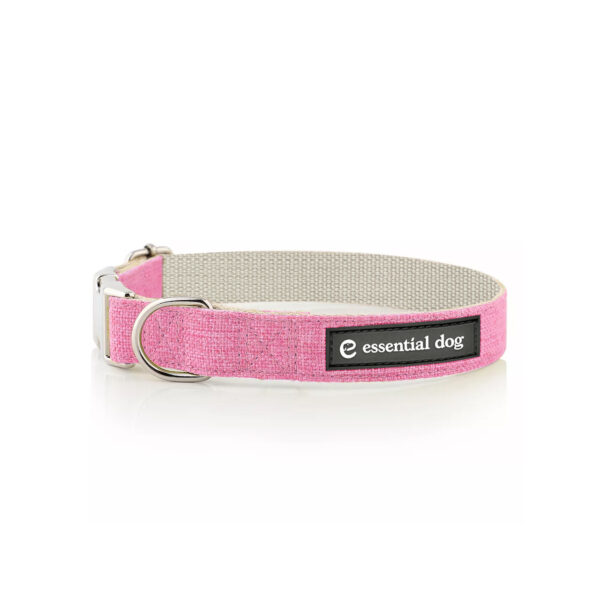 Fanno-Natural Hemp Cotton Dog Collar Eco-Friendly Hypoallergenic Large Pretty Pink