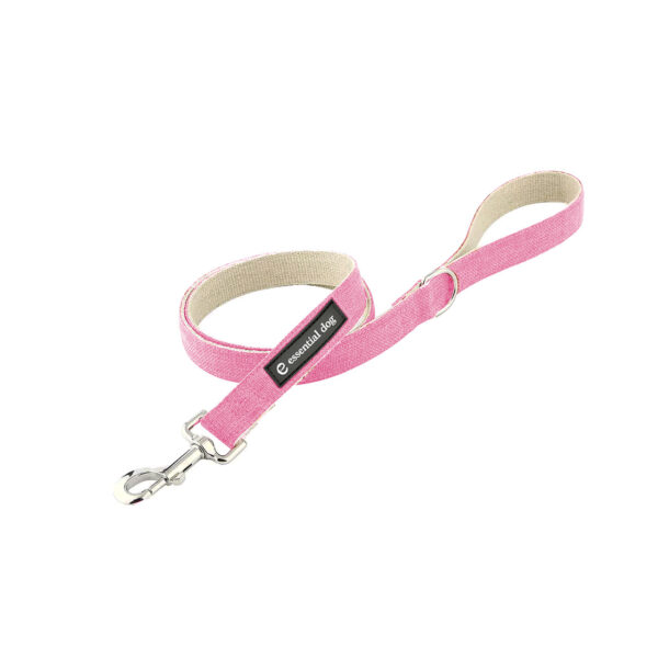 Fanno-Natural Hemp Cotton Dog Lead Leash Eco Friendly Hypoallergenic Large Pink