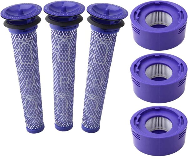 Fanno-Filter Kits Compatible with Dyson V7 V8 Vacuum Cleaners 3 Washable HEPA Filters