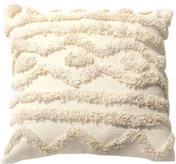 Fanno-White Woven Line Design Cushion Cover 45x45 cm Decorative Pillow Case Home Decor