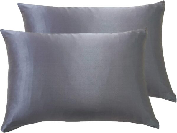 Fanno-Luxury Pillowcase 2 Pack - 100% Pure Mulberry Silk on Both Sides - Charcoal