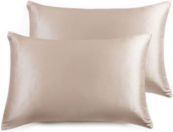 Fanno-Luxury Pillowcase 2 Pack - 100% Pure Mulberry Silk on Both Sides - Champagne