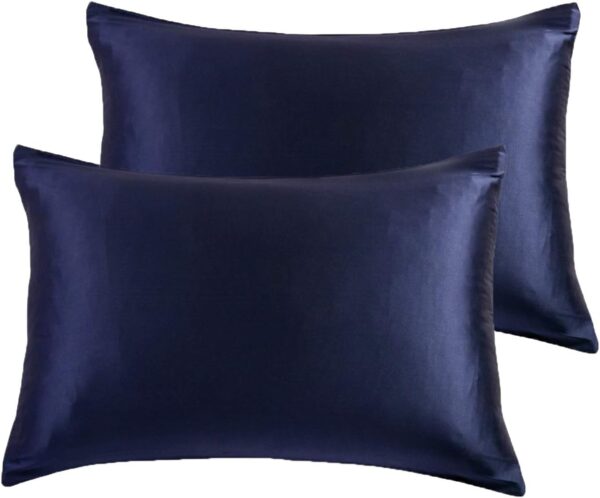 Fanno-Luxury Pillowcase 2 Pack - 100% Pure Mulberry Silk on Both Sides - Navy Blue