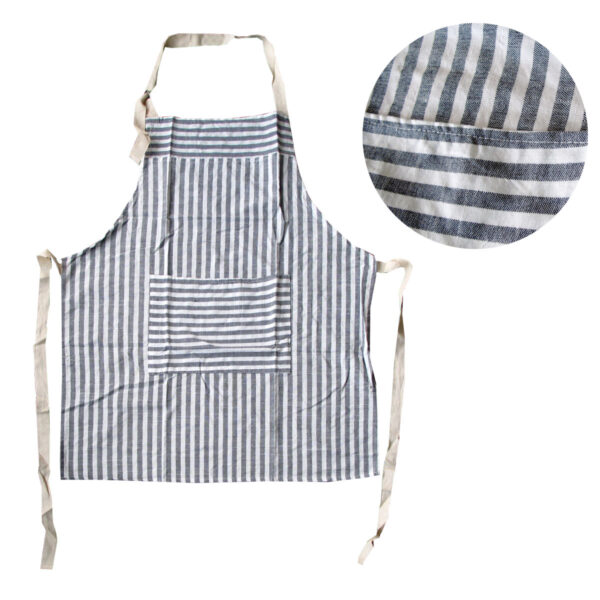 Fanno-Striped Polyester Cotton Apron 65 x 80 cm Durable Easy Care Kitchen Wear