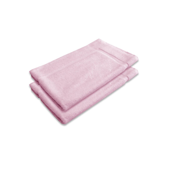 Fanno-Cotton Bath Mat Set of 2 800GSM 45 x 75 cm Soft Absorbent Bathroom Essential Pink