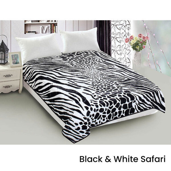 Fanno-Reversible Animal Print Mink Blanket Queen 800GSM Soft Warm 200 x 240 cm