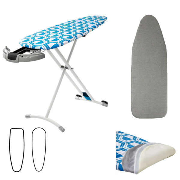 Fanno-Large Reversible Ironing Board Cover with Underlay 40 x 125 cm Geometric Design