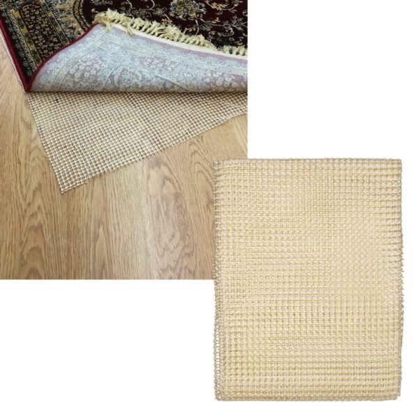 Fanno-Non-slip Rug Underlay Large 155x223 cm Cream Durable PVC Hand Washable