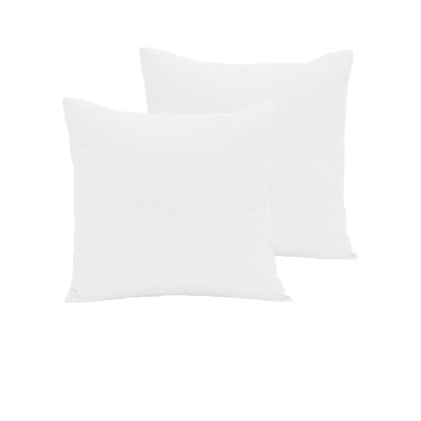 Fanno-European Pillowcases Set of 2 280TC Polyester Cotton 64 x 64 cm Solid Color White