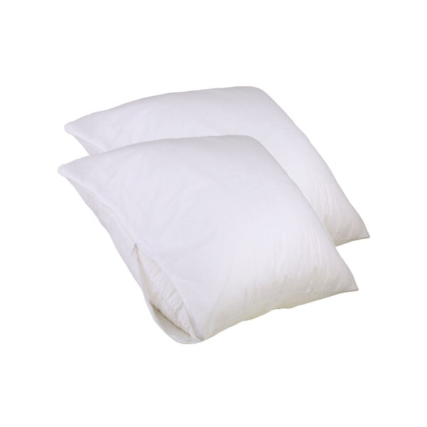 Fanno-Pack of 2 Stain Resistant Fabric Pillow Protectors Machine Washable Durable White