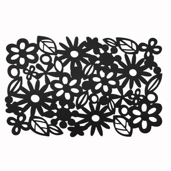 Fanno-Felt Table Placemats Set of 4 Rectangular Black Decorative Accessories for Home