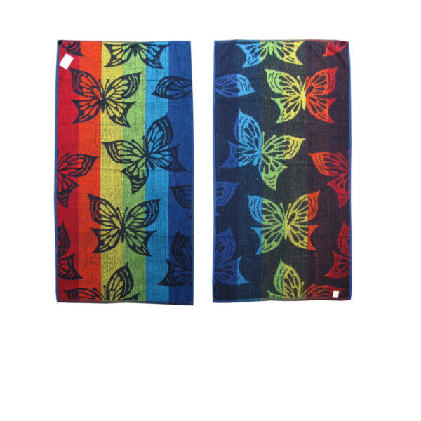 Fanno-Set of 4 Light Thin Reversible Jacquard Beach Towels for  Fun