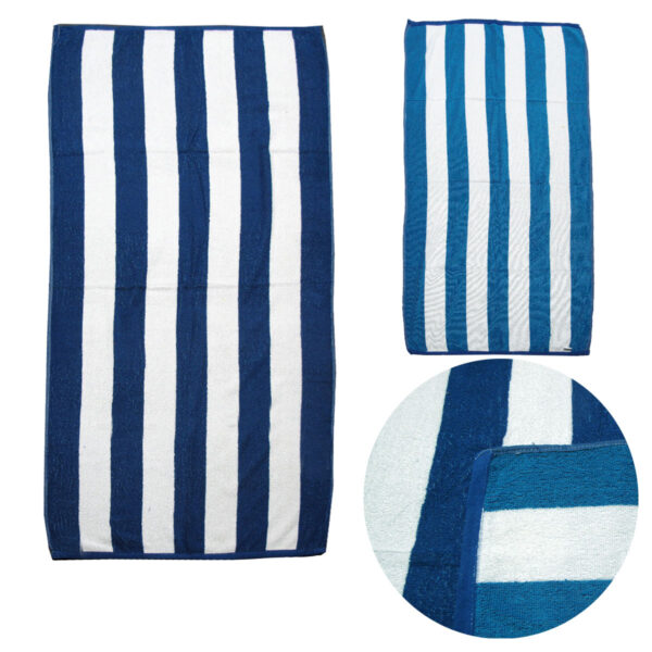 Fanno-Reversible Cabana Striped Towels Set of 2 Lightweight Quick Dry Beach Towels