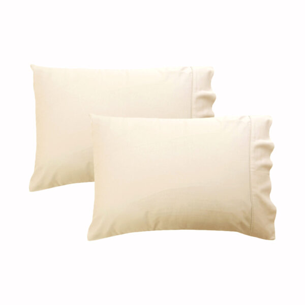 Fanno-Luxury Percale Standard Pillowcases 280TC Solid Colour Soft Polyester Cotton Ecru