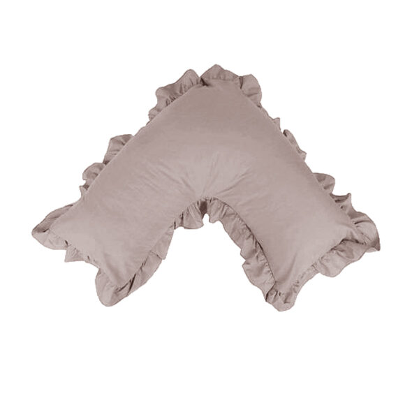 Fanno-Cotton Polyester V Shape Ruffled Pillowcase for Standard Tri Pillows