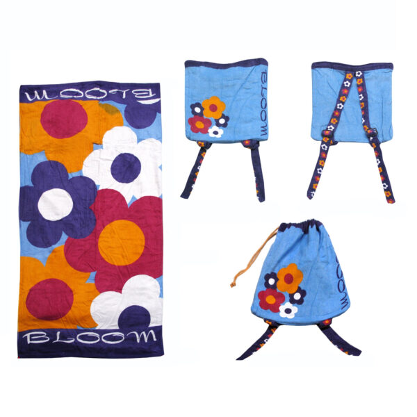 Fanno-Kids Beach Towel and Backpack Soft Cotton Fun Designs for Beach Trips