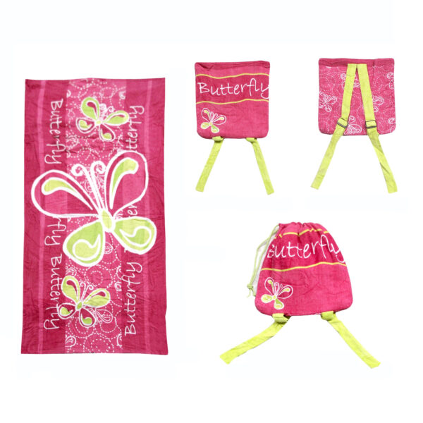 Fanno-Kids Beach Towel and Backpack Soft Cotton Fun Designs for Beach Trips