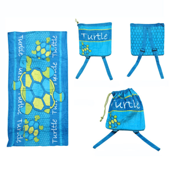 Fanno-Kids Beach Towel and Backpack Soft Cotton Fun Designs for Beach Trips